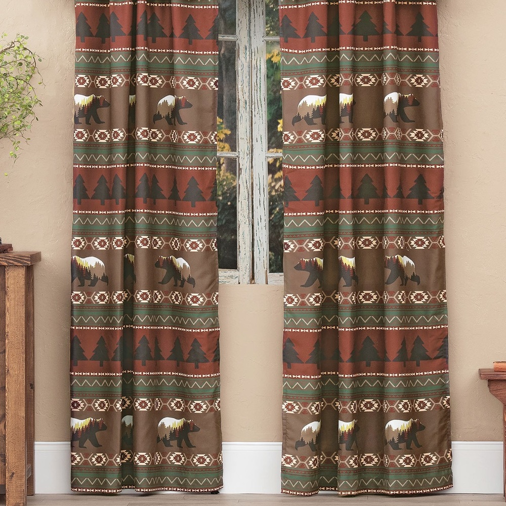 De León Bears and Pine Trees Drapes